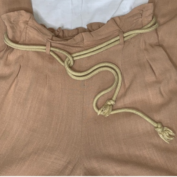 Papaya Boho Rope Belt Linen Tan Pants Small - Picture 1 of 6